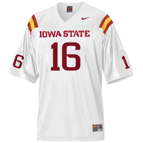 Iowa State Cyclones Men's #16 Answer Gaye Nike NCAA Authentic White College Stitched Football Jersey XM42T75QZ